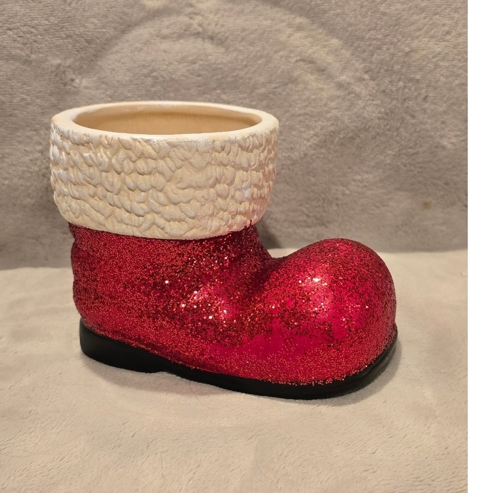 Vintage Ceramic Red Boot Sparkling Planter‎